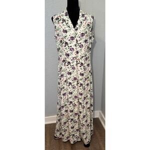 Original Island Sport Vintage Floral Jumper Dress Size 12 Cottagecore Romantic